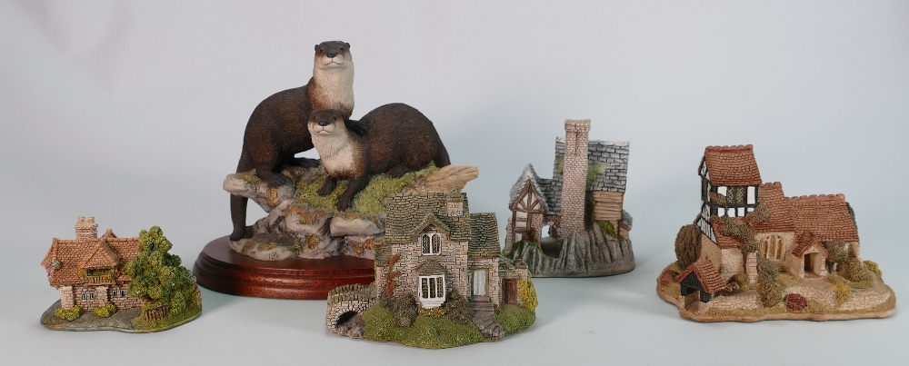 Border Fine Arts Figure Group "Spring Romance" together with Four Lilliput Lane & David Winter