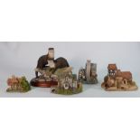 Border Fine Arts Figure Group "Spring Romance" together with Four Lilliput Lane & David Winter