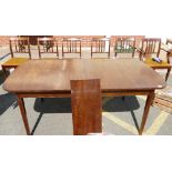 Reproduction Mahogany Inlaid dining table & six chairs: