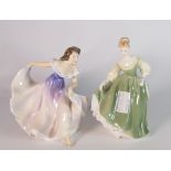 Royal Doulton figurine Fair Lady: HN2193 (seconds) and A Gypsy dance HN2230 (2)