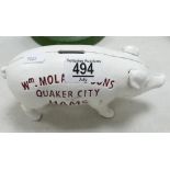 A reproduction pig money box:height 9cm