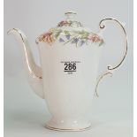 Paragon floral decorated Country Lane design coffee pot: height 22cm.