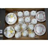 A mixed collection of items to include Royal Standard and Minton rose garland part tea set: