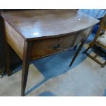 Early 19th Century Mahogany Bow Fronted 2 drawer side table: width 107cm,