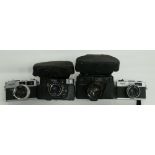 A collection of 35mm Film Camera to include: Minolta HI-Matic E, Ricoh 35FM, Konica C35,