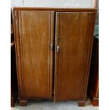 Small 1950's Oak Gentleman's Wardrobe: