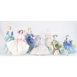 Royal Doulton Seconds Lady Figures: Elizabeth, Ascot(A/F), Daydreams, Elyse, Sunday Best,