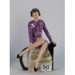 Kevin Francis Peggy Davies figure of Art Deco lady seated on teapot: an artist colour way 1 of 1 by