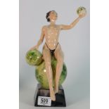 Kevin Francis erotic figure of seated lady holding balls: Marked edition 1 of 1,