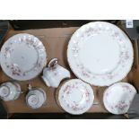Royal Albert Victoriana rose and Paragon items to include: dinner plates, side plates,
