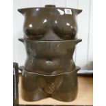 1980's flesh pots: novelty 3 tier veg dishes in the form of a female torso