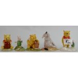 Royal Doulton Winnie the Pooh figures: The more it Snows, Pooh & The Honey Pot, Eeyores Tail,