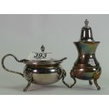Arthur Price silver plated condiment set: salt and sugar sifter