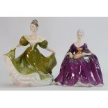 Royal Doulton lady figures Lynne HN2329 and Charlotte HN2421 (2):