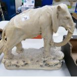 Large Early 20th Century Plaster Elephant: height 37cm