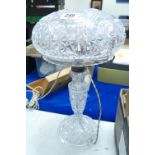 Quality Cut Glass Crystal Dome Table & Shade: height 42cm