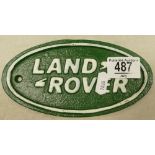 A reproduction metal landrover sign: width 17cm