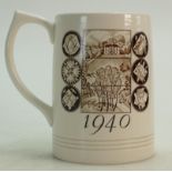 A Wedgwood Keith Murray Mug: Featuring two landscape view designs in sepia, by Victor Skellern,