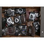 A collection of 35mm film camera's to include: Zeiss Ikon, Canon, Mastra,