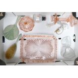 A mixed Collection of items to include: Art Deco Brush Mirror set,