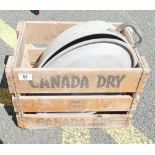 Canada dry Advertising wooden crate: and aluminium fish pot(2)