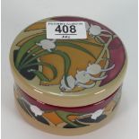 Moorcroft Fleurs Deco Circular Box & Cover: by Vicky Lovatt, diameter 10.