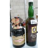 A bottle of Henekeys Jamaica rum: together with a bottle of Drambuie