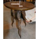 Unusual Horn Legged Occasional Table: