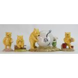Royal Doulton Winnie the Pooh figures to include: Mr Sanders, Pooh's Blue Balloon,