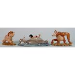 Royal Doulton Disney Showcase figures: King Louie, Floating Along & Baby Elephant,