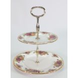 Royal Albert Old Country Roses: two tier cakestand.