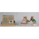 Royal Doulton Brambley Hedge Tableau figures: The Ice Ball & Wilfred & The Toy Chest Moneybox,