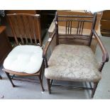 Victorian Bamboo Effect ArmChair: together with Walnut Occasional Chair(2)