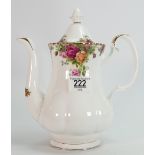 Royal Albert Old Country Roses coffee pot: height 26cm.