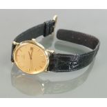 Omega Deaville Quartz date gentleman's wristwatch : with leather strap.