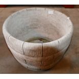 Concrete Barrel Shaped Planter Garden Ornament: height 29cm