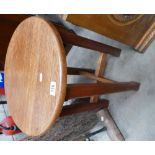 Craftsman Made Oak Small Table: diameter 43cm,
