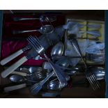 A collection of vintage cutlery to include: Knifes, spoons,