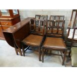 1950's Oak Framed Chairs & similar drop leaf table(5):