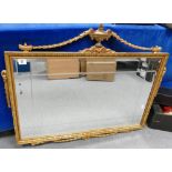 Good Quality Gilt & Bevel Edged Reproduction Wall Mirror: width 93cm x height 76cm