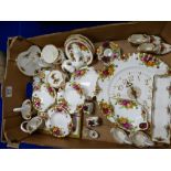 A collection of Royal Albert Old Country Roses pottery:to include novelty baskets, pin trays,