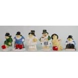 Coalport Boxed Paddington Bear Figures: Bakes a Cake, The Decorater, Go Sking,Takes a Snack,