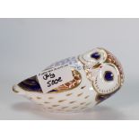 Royal Crown Derby Paperweight: Barn Owl