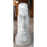 Concrete Stone Head Garden Ornament: height 56cm