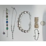 A collection of ladies vintage costume jewellery: including pendants sets,