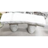 Garden Ornament in the form of curved rustic bench ,