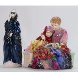 Royal Doulton figures Flower Sellers Children HN1242 and Masque HN2554: both factory seconds.