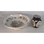 Carlton Ware Paneled Vase: together with Aynsley Pembroke patterned fruit bowl(2)