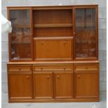 Sutcliffe Branded large teak glazed display Cabinet: