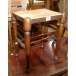 Reproduction oak rush seated stool: